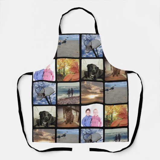 Tablier 8 Photo Collage de couleur complète Keepsaké cadea (Recto)