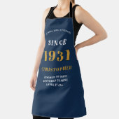 Tablier 90e anniversaire de naissance 1931 Blue Gold Man's (Insitu)