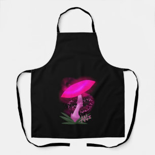 Tablier à bretelles noires pour champignon rose