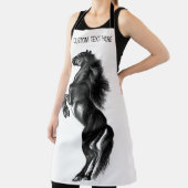 Tablier à cheval sauvage dressé avec nom de texte  (Insitu)