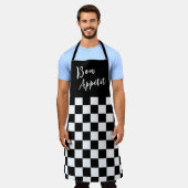 Tablier à damier noir et blanc (Porté)