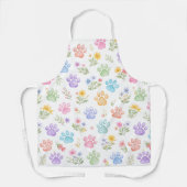 Tablier à empreintes de pattes et fleurs à l'aquar (Recto)