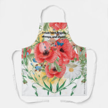 Tablier à fleurs pour femmes avec citation Monet