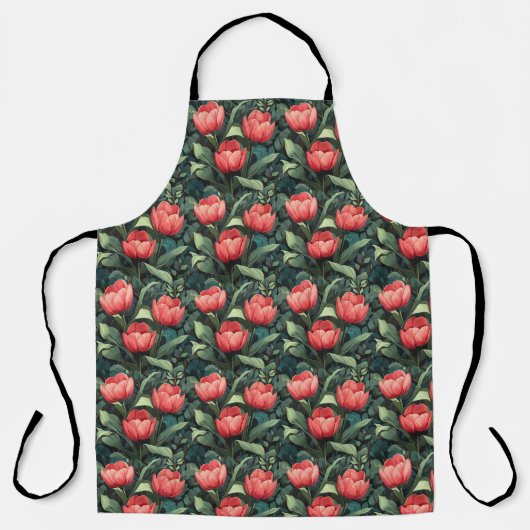 Tablier à fleurs Tulipes Cuisine florale Apron (Recto)