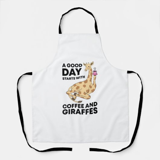Tablier A Good Day Starts With Coffee & Giraffe Gift Funny (Recto)