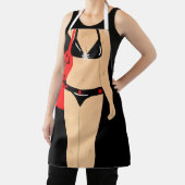 Tablier à impression intégrale, bikini moyen noir (Insitu)