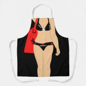 Tablier à impression intégrale, bikini moyen noir (Recto)