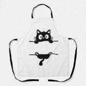 Tablier à impression intégrale , design de chat mi (Recto)