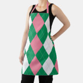 Tablier A.K.A. Jacquard rose et vert (Insitu)