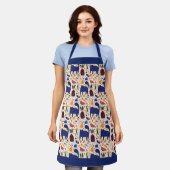 Tablier À la maison Blue Cat Hygge Motif (Porté)