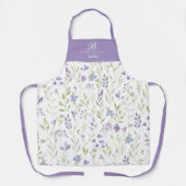 Tablier à monogramme floral pourpre (Recto)