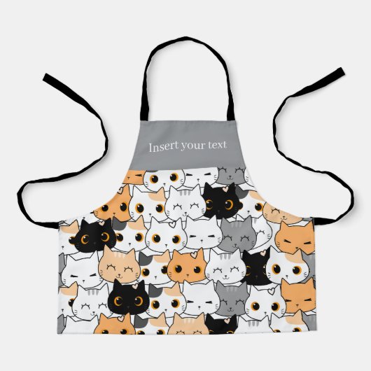 Tablier à motif de chats kawaii mignons modernes (Recto)