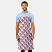 Tablier à motif de drapeau rouge blanc bleu (Porté)