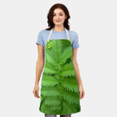 Tablier à motif de feuilles botaniques vertes (Porté)