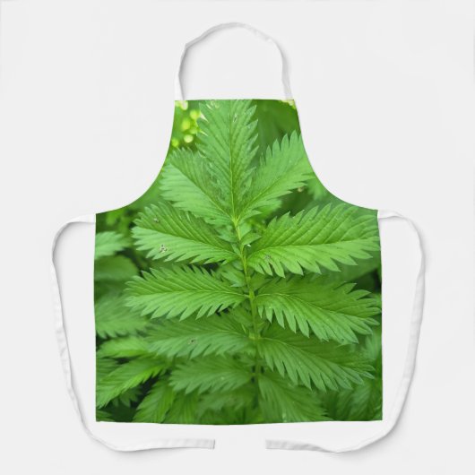 Tablier à motif de feuilles botaniques vertes (Recto)