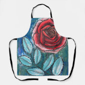 Tablier à motif de rose rouge expressionniste fant (Recto)