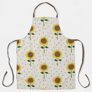 Tablier à motif de tournesol joyeux Dessin origi