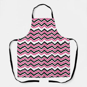 Tablier à motif géométrique à rayures Chevron noir