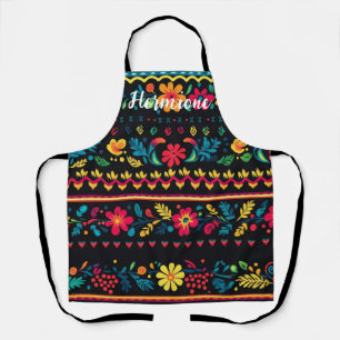 Tablier à motif inspiré de l'Hispanique avec nom p