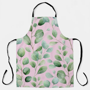 Tablier à motif moderne de feuilles à l'aquarelle