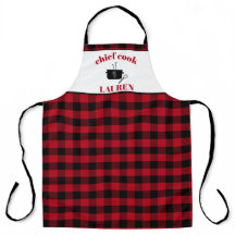 Tablier à Motif noir et rouge de Buffalo Cuisiné