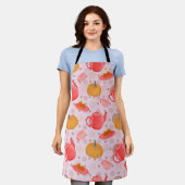 Tablier à motif sans couture Cozy Pumpkin Tea Part (Porté)