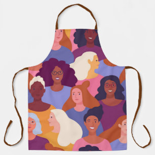 Tablier à motif transparent de filles diversifiées
