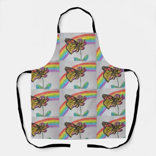 Tablier à papillon Monarque arc-en-ciel (Recto)