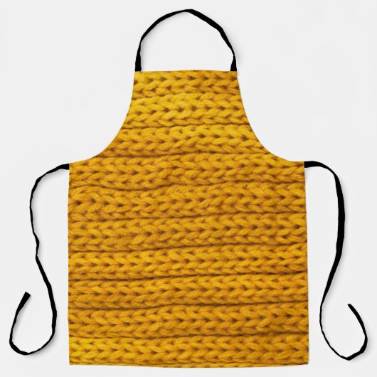 Tablier A pattern of yellow knitted fabric of yarn. (Recto)
