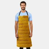 Tablier A pattern of yellow knitted fabric of yarn. (Porté)