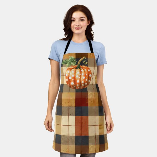 Tablier à plaid du citrouille Polka (Porté)