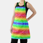 Tablier A vibrant, rainbow-patterned apron with green  (Insitu)