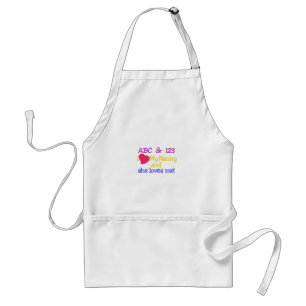 Tablier ABC et 123 I ma bonne d'enfants et elle m'aime !