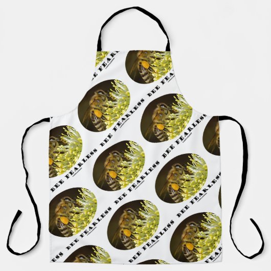 Tablier Abeille Sans Peur Sur Fleur Jaune (Recto)