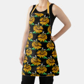 Tablier Abeille sur Tournesol Fleur Motif Design Noir (Insitu)