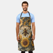Tablier Abeille vintage et tournesol (Porté)