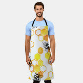 Tablier Abeilles de miel : Motif d'aquarelle jaune (Porté)