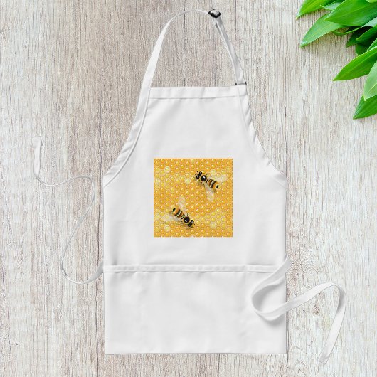 Tablier Abeilles de miel sur un Motif de nid d'abeille