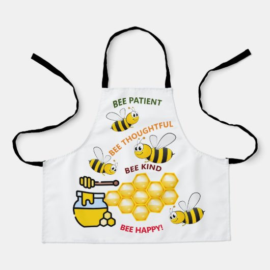 Tablier Abeilles et miel heureux pour les enfants (Recto)