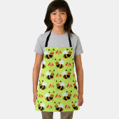 Tablier Abeilles Miel Fleurs rouges Motif Enfants (Insitu)