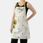 Tablier Abeilles mignonnes sur Beehivs Tournesol Blanc Che (Insitu)