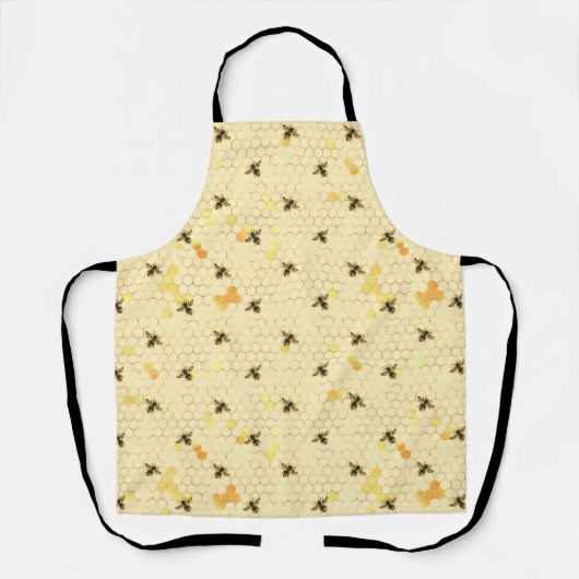 Tablier Abeilles sur Honeypeb Motif or jaune (Recto)