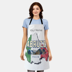 Tablier Abruzzes Italie Région Rétro Carte Souvenir Vintag