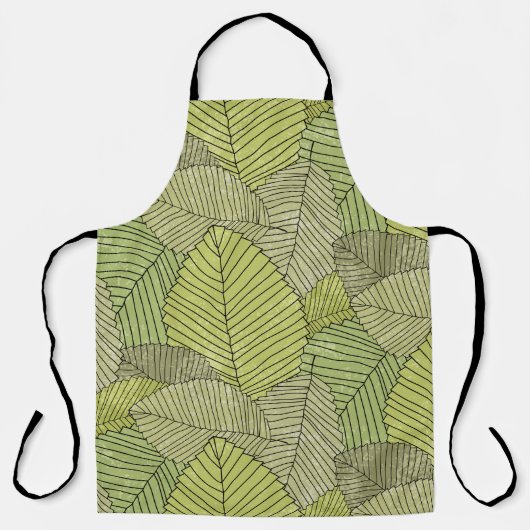 Tablier Abstract leafs pattern colorful (Recto)