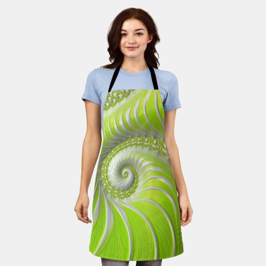 Tablier Abstract Lime Green (Porté)
