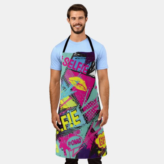 Tablier Abstract seamless pattern with Pop art comicspeech (Porté)
