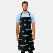 Tablier Abstract underwater pattern with fishes and seawee (Porté)