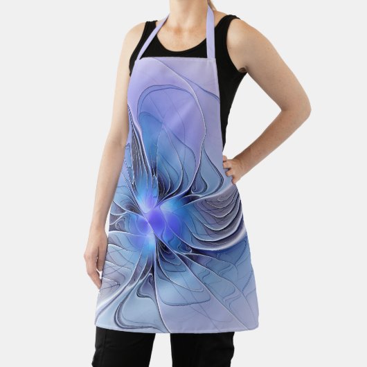 Tablier Abstrait Art Fractal Lavande Bleu (Insitu)