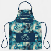 Tablier Abstrait Bleu - Cuisine Moderne Monochrome (Recto)