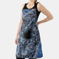 Abstrait bleu et noir complexe fractal